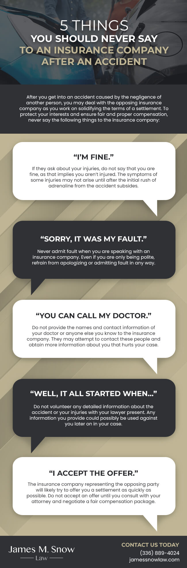 5 Things You Should Never Say to an Insurance Company After an Accident 